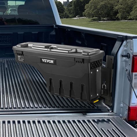 thin metal lock box for bed of trucks|lockable truck bed storage boxes.